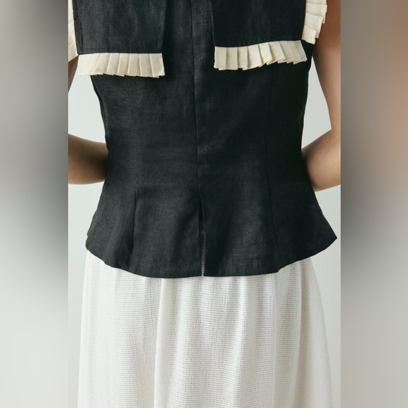 NWT VRG GRL Indra Linen Top in Black - Picture 6 of 14